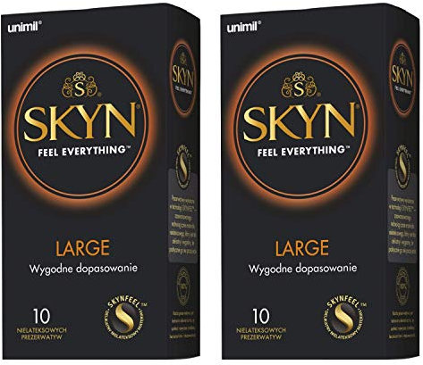 SKYN® Large (XL/King Size) Non-Latex Condoms, Pack of 10 x 2