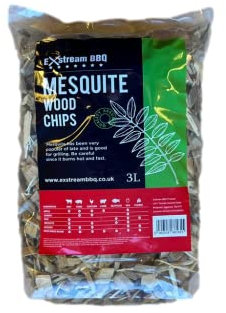 Exstream BBQ Grill Räuchermehl Holzspäne Lebensmittel Räucherapfel, Buche, Eiche, Kirsche 100% natürlich ohne Chemikalien (Mesquite 3 Liter)