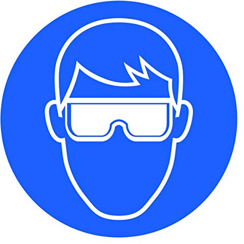 10 Stück Schutzbrille Aufkleber Augenschutz Verbotszeichen Gebotszeichen mit UV Schutz Warnzeichen für Außenbereich Innenbereich von STROBO 9,5 x 9,5 cm Schutzbrille