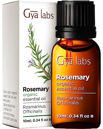 Gya Labs Ätherisches Bio-Rosmarinöl für Haare - 100% Reines Natürliches Rosmarinöl für Kopfhaut, Haut & Diffusor (10ml)