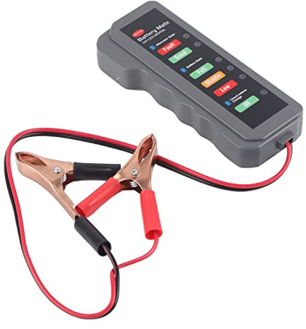 Battery Tester, 12V Digital Alternator Detector, Car Lighter Plug Diagnostic Tool with 6 LED Indicator, Multi-Functions Alternator Tester for Car Motorbike,Battery testing and charging