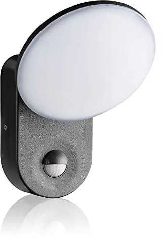 SEBSON LED Applique da Esterno con Sensore di Movimento IP65 - Lampada da Parete Orientabile Antracite 15W 1300lm Bianco Freddo 6000K - Luce Esterna con Sensore 9m/140°