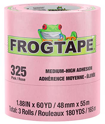 FrogTape 325 Pink Ruban de masquage de qualité performance [Adhérence moyenne à élevée]: 1.88 in. x 60 yds. (Rose) / 3-pack