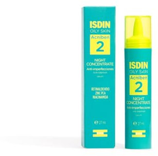 ISDIN Oily Skin Acniben Night Concentrate (50 ml) | Siero Viso da Notte Anti-Imperfezioni | Consigliato per le Pelli Grasse a Tendenza Acneica | Uso Quotidiano