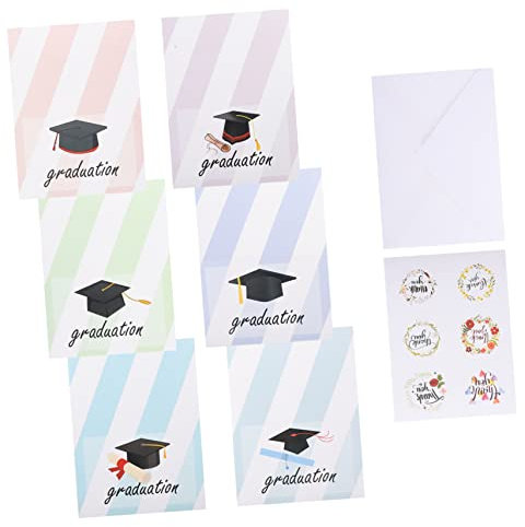 Ciieeo Graduierung Hut Grußkarten Set Danke Visitenkarten Grußkarte Karte Papier Segen Karte