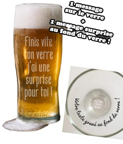 Verre à bière message caché demande marraine, demande parrain, demande temoin, demande originale,