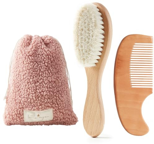 MYZI Baby Haarbürsten Set - Weiche Baby Pinsel Set für Neugeborene, Baby Kamm und Pinsel Set Mädchen und Junge, Kleinkind Haarbürste und Kleinkind Kamm - Baby Geschenkset