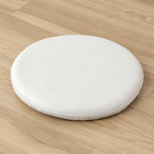 SWJ-swjssb Sitzkissen Rund 40cm/35cm/30cm/45cm/50cm,Stuhlkissen Outdoor Gartenstuhl Wasserdichter Stuhl Polster Kissen Filzkissen Für Bürostuhl Mit Unsichtbarem Reißverschluss(Off-White,45cm/18inch)
