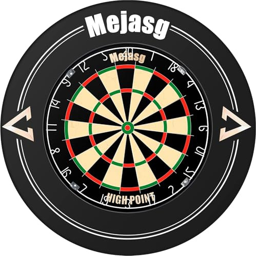 Mejasg Profi Dartscheibe Sisal mit PU Dartscheibe Surround, Sisal Dartscheibe Outdoor mit 6 Dartpfeile aus Metall und Abnehmbaren Zahlenring, Klassische Dartboards Dartscheibe Set für Erwachsene