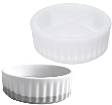 PATIKIL Silicone Mould Pot, 6.3x2.4 Inch Round Concrete Flower Pot Moulds for DIY Succulent Planter Candle Pen Holder Mould, White