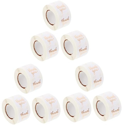 SEWACC 9 Rollen Aufkleber Etikett Buchstabenaufkleber Dankesaufkleber Aufkleber Für Kleine Unternehmen Hochzeitsaufkleber Für Umschläge Aufkleber Für Geschenkverpackungen Backen Aufkleber