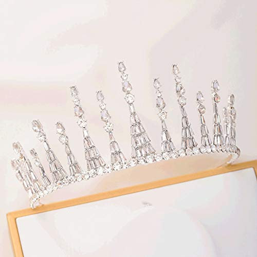 HAODUOO Mode glänzende Strass Kronprinzessin Tiaras Haarband Hochzeit Braut Stirnband Zubehör