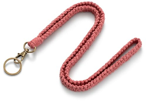 MORSUNBELA Cordon tour de cou porte clé cordon porte badge | Lanière en coton de 47 cm avec anneau porte-clés, pour un porte-cartes, un badge d'identification ou des clés