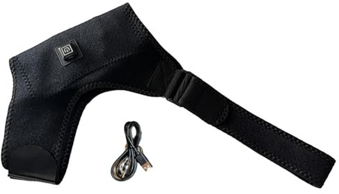 Tutore per spalla della cuffia dei rotatori, fascia per spalla riscaldata - 3 Plug-in USB termico regolabile, massaggiatore elettrico per spalle,Fascia per spalla, cuscinetto riscaldante per donne, uo