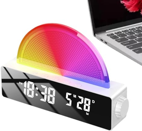 Despertador para niños Amanecer, Despertador con luz de amanecer | Reloj electrónico de simulación de amanecer Levántate | Despertadores para dormitorios, máquina de sonido, multicolor para personas q