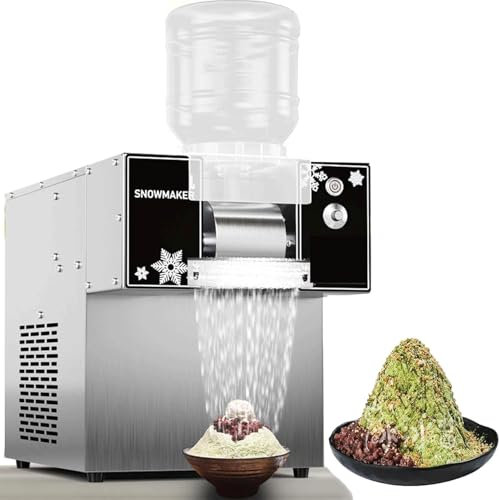 Machine à glace commerciale en flocons de neige, machine à glace pilée en acier inoxydable, machine à cônes de neige électrique 60 kg/jour, vitesse réglable, machine à glace pilée en cônes de neige