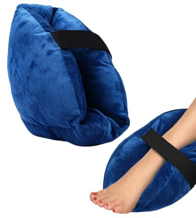 Ticfox Protector de talón, protector de talón, protector de tobillo, úlceras por presión, protección para pies y codos, para cama o silla de ruedas (azul)