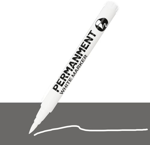 12 Pcs White Fabric Pen, White Acrylic Paint Brush Pens Decorations Permanent Marker Painting Coloring Pens Art Marker for Clothes Tire Wood Rocks Metal Canvas Plastic Ceramic Glass Scrapbook ﻿