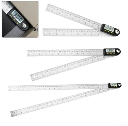 Buscador de ángulos Digital Transportador Herramienta de acero inoxidable para 0 360 grados de medición (300 mm)