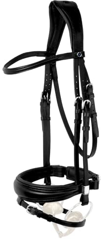 Stübben Trensenzaum Switch mit Slide&Lock - schwarz-Lack/schwarz - Warmblut (WB) - Komb. Reithalfter geschweift