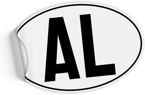 Finest Folia Länderkennzeichen Aufkleber 17,5x11,5cm nach DIN Norm Zertifiziert Kennzeichen Sticker für Auto LKW Wohnmobil Wohnwagen selbstklebend wetterfest R226 (02 Albanien)