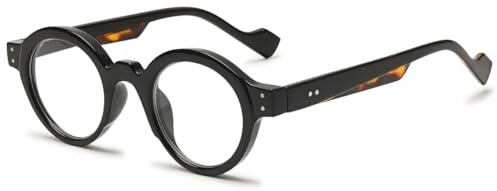 KOOSUFA Mode Runde Anti Blaulicht Lesebrille Klein Herren Damen | Modern&Retro-Optik, Blaulichtfilter Hornbrille, Kunststoff, Harzlinsen, Lesehilfen, 0.0 0.5 1.0 1.5 2.0 2.5 3.0 3.5 4.0