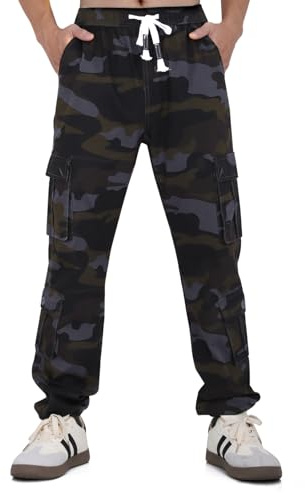 LHHMZ Pantalones Cargo para Hombre,Pantalones de Trabajo de Camuflaje,Pantalone Casuales de Camuflaje con múltiples Bolsillos