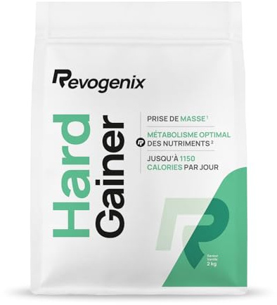 Hard Gainer | Caséine Micellaire & Maltodextrine | Prise de Masse Musculaire | Hypercalorique Glucides & Protéines | Chrome & Vitamine B | Mass Gainer Musculation | 2kg Saveur Vanille | Revogenix