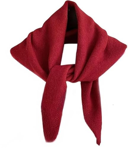 Shangkanlan Triangle Scarf Knitted for Women, Green Winter Neck Multi-Functional Warm Scarf Shawl Wrap Fashion Accessory (red)
