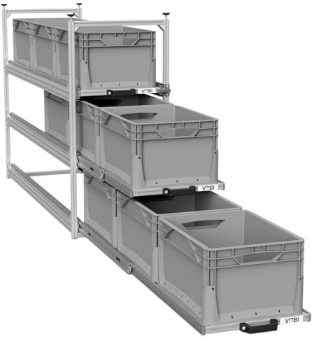 VOBI Wohnmobil Regal Regalsystem Tower 1-1200, mit Auszügen, 388x1205 mm (3 Auszüge)