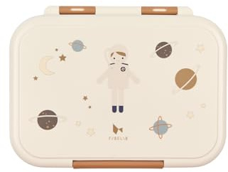 Fabelab Lunchlåda för barn med fack astronaut | matlåda i rostfritt stål 1 000 ml läckagesäker | matlåda med fack för dagis skola barn från 4 år