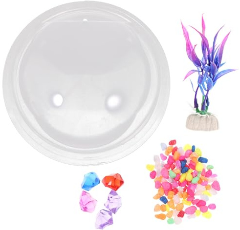 PartyKindom Wall Mounted Acrylic Fish Tank Design Space-saving Feature for Home Decor Hanging Aquarium Fish Bowl Suitable for Aquatic Plants Random Color