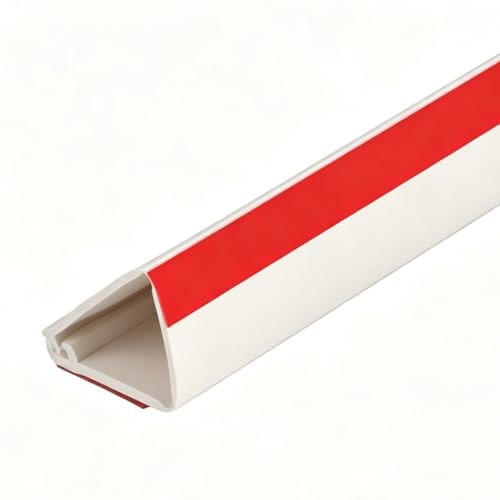 Canalina Passacavi Triangolare da 100cm Cable Management Flessibile In PVC Nascondi Cavi Passacavi per Casa e Ufficio(White,2.4cm/0.9in)