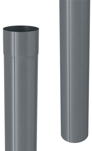 ZAMBELLI Tuyau Descente Zinc Agrafé 80mm, 2m Anthracite Anticorrosion Facile