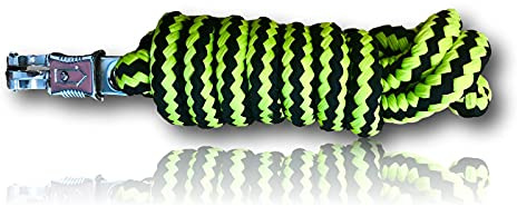 Pferdelinis Führstrick mit Panikhaken für Pferd - Anbindestrick in verschiedenen stylischen Designs, Führleine, Anbindeseil Pony, Esel, Ziege (Dunkelgrün/schwarz)