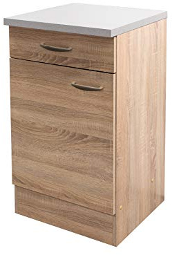 Flex-Well Küchenschrank HERNE - Unterschrank - 1-türig, 1 Schublade - Breite 50 cm - Eiche Sonoma