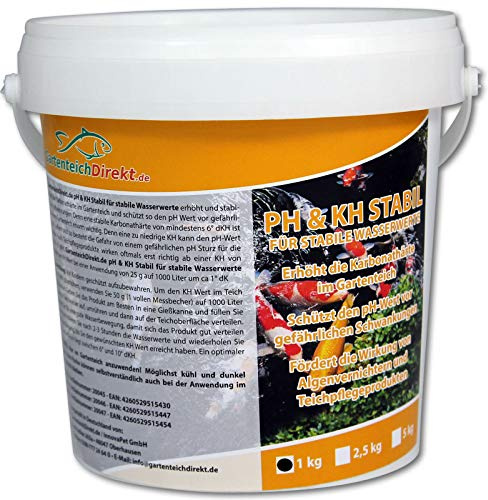 GartenteichDirekt pH und KH STABIL (Stabilisiert Wasserwerte im Gartenteich und schützt vor Schwankungen - pH-Wert Karbonathärte), Größe:1 kg