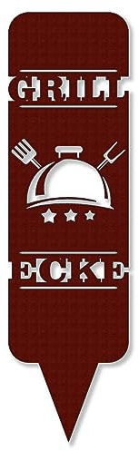 ARTTEC Garten Schild (Rostdeko) (Grillecke, Rostdeko) - hochwertige Gartendeko aus Metall - Rostdeko für Garten, Balkon & Terasse - Metall Gartenstecker - Made in Germany