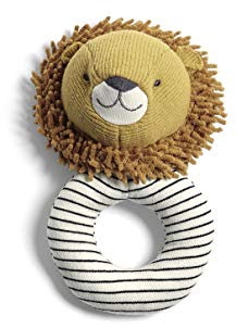 Mamas & Papas Baby/Toddle Soft Grabber Rattle, Ring Shaped, Lion