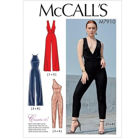McCalls Sewing Pattern 7910 Jumpsuits A5 (6-8-10-12-14)