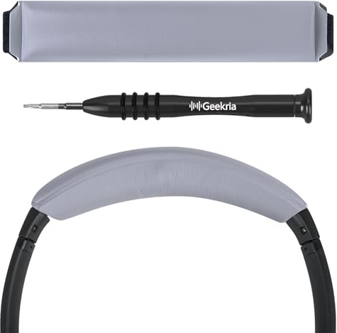 Geekria Protein-Leder Stirnbandpolster, kompatibel mit Bose QuietComfort 35 II, QC35, QCSE – Ersatzband-Reparaturteil (Grau)