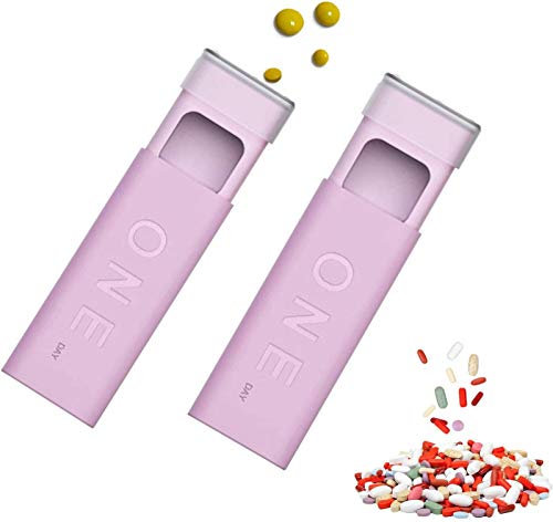 RDJSHOP Pillendose für 3 Mal Am Tag Tägliche Pillendose für Vitamine, Tragbare Feuchtigkeitssichere Pillenbox mit 3 Fächern Reisetablettenetui für Tasche Oder Geldbörse,Pink
