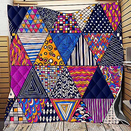 Chickw1 Exotisch Tagesdecke Bettüberwurf Gesteppt, Mikrofaser Tagesdecke Schlafzimmer Steppdecke Decke Überwurf Wohnzimmer Sofaüberwurf für Einzelbett Doppelbett (Patchwork 6,200x230cm)