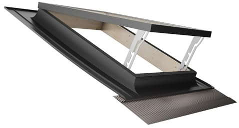 Emica - Claraboya abertura Vasistas en Aluminio | Línea Best Vidrio Antigranizo y Seguridad Interna 4T-9-4T | Tirador con 4 posiciones de apertura | Ventanas para Tejados (48x90 Base x Alto)