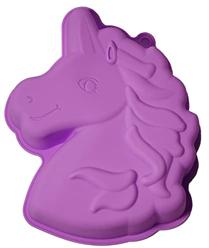 Silver-Stage Einhorn Backform Unicorn rosa Kuchenform für backen Kindergeburtstag Silikonform für Kuchen Eis Schokolade Brot Dessert Pudding BPA Freiding BPA Frei Rosa Lila