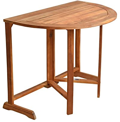 ESTEXO Gartentisch Balkontisch Akazienholz Klapptisch Halbkreis Holztisch Tisch Wandklapptisch Wandtisch