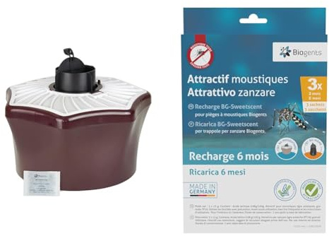 BIOGENTS Piège Extérieur Anti-Moustiques & Moustiques Tigres | Efficace Contre & Recharges 6 Mois | 3x2 Mois | Attractifs Piège Extérieur Anti-Moustiques & Moustiques Tigre BG-MOSQUITAIRE