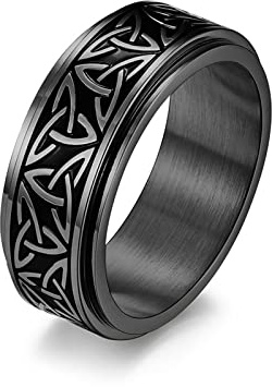 Anxiety Ring Kind, Ring Edelstahl Personalisiert Anti Stress Keltischer Dreiecksknoten Schmuck Spinner Geschenk