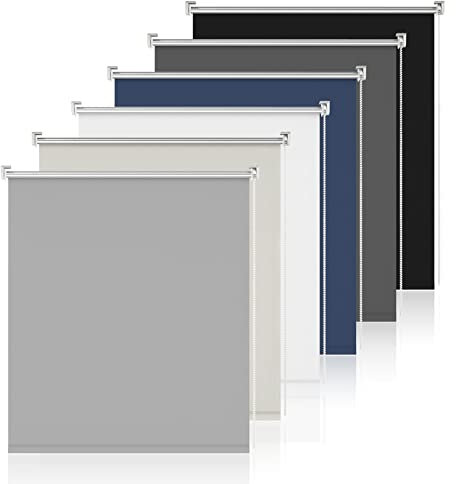Verdunklungsrollo Verdunkelungsrollo Rollos ohne Bohren Hellgrau B80 x H100cm-Stoffbreite 75cm Klemmfix Rollo Innenrollo für Fenster ohne Bohren