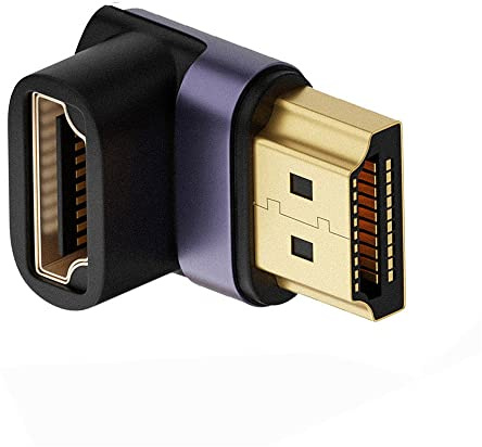 cablecc Adaptador de extensión HDMI macho a HDMI 2.1 hembra vertical en ángulo de 90 grados UHD 8K 60 Hz HDTV